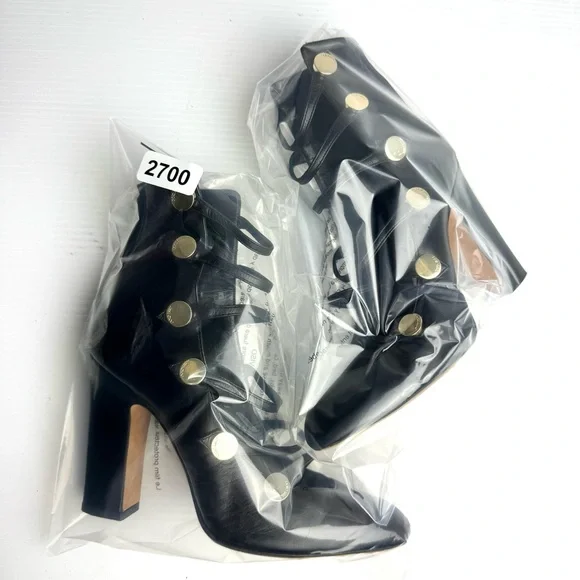 Jimmy Choo Venice black leather multi strap 100 MM pump size 7